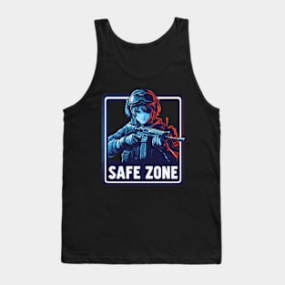 Safe zone special forces club firearm Tank Top